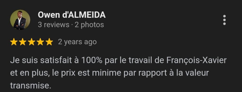 François Xavier AMOUSSOU Témoignage Client