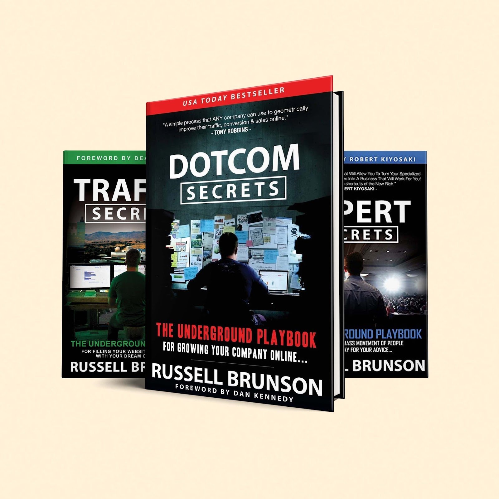  Dotcom Secrets, Expert Secrets et Traffic Secrets de Russell Brunson 