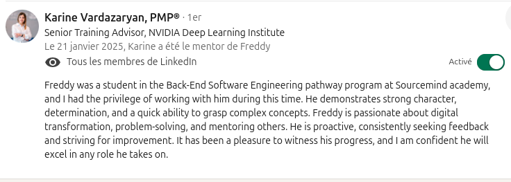 Freddy AGBONA ou le Bâtisseur-passeur : l'engagement tech d'un visionnaire 2 Karine Vardazaryan NVIDIA Deep Learning Institute