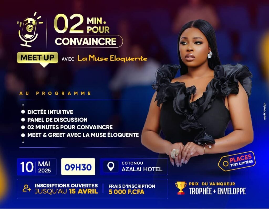 2 min pour convaincre : D'un concept TikTok à un rendez-vous annuel panafricain pour l’éloquence 4 Concours d’éloquence 2 min pour convaincre Bénin