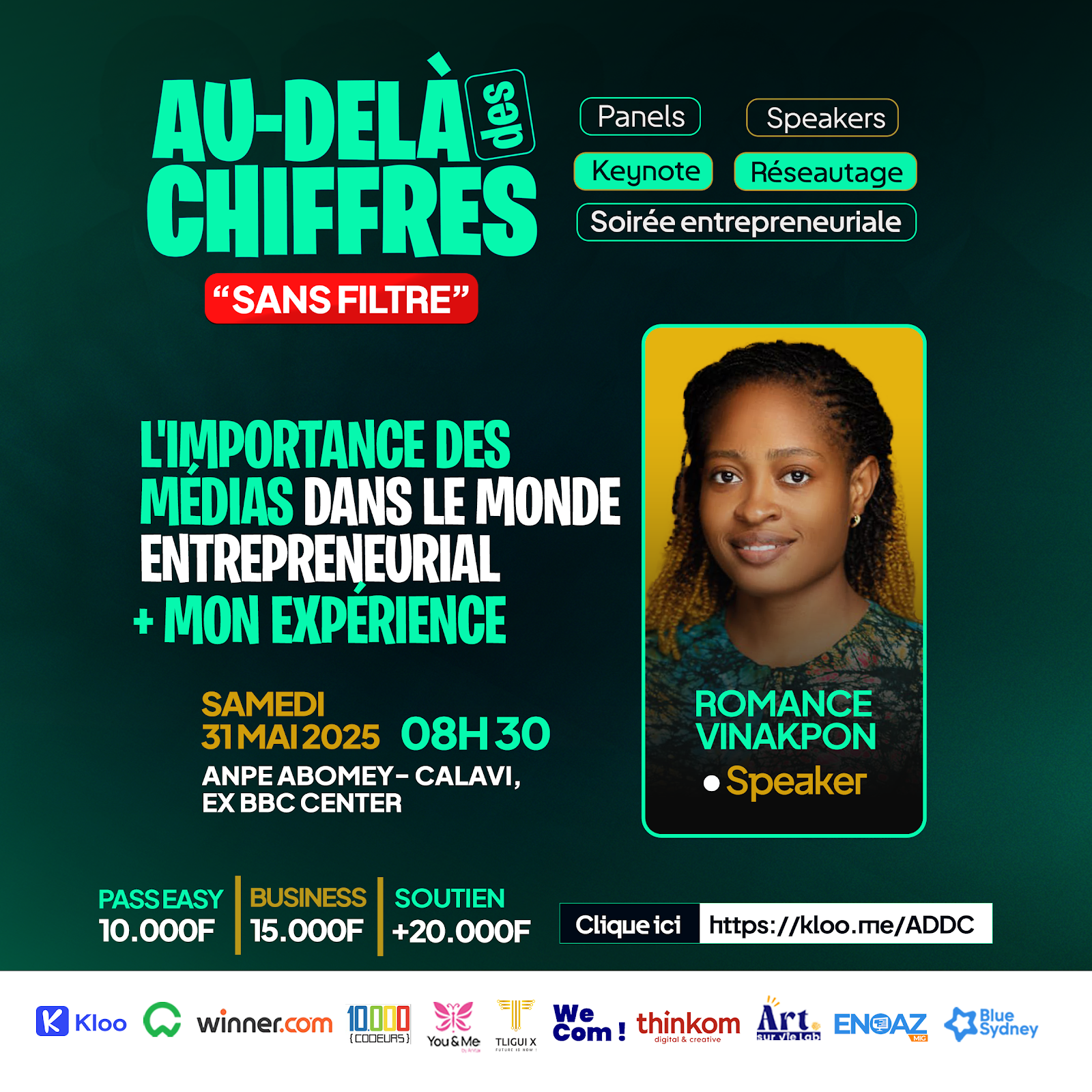 Au-delà des chiffres : Zoom sur les vérités cachées de l’entrepreneuriat au Bénin 6 Romance VINAKPON Speaker Au-delà des chiffres
