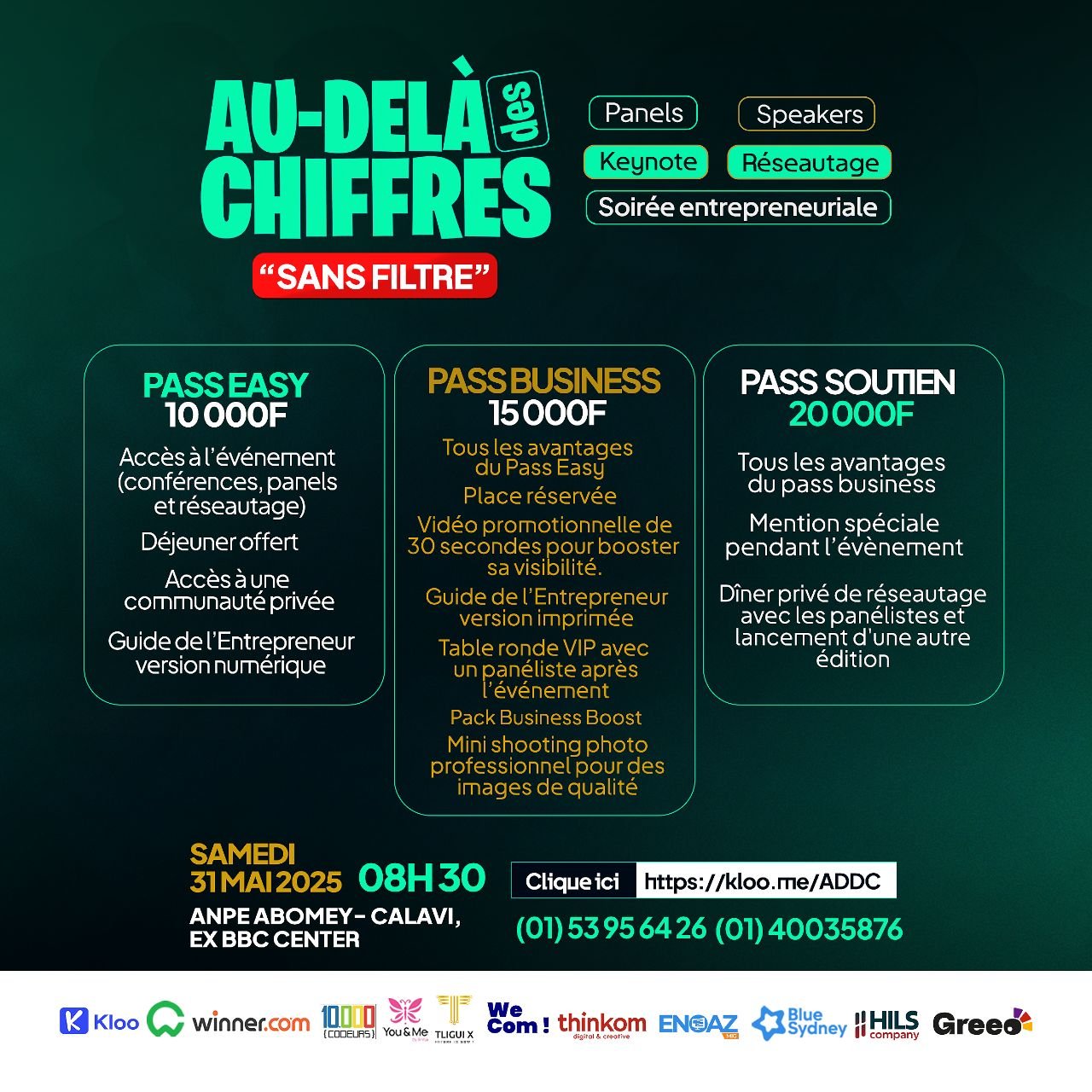 Au-delà des chiffres : Zoom sur les vérités cachées de l’entrepreneuriat au Bénin 10 Pass événement Au-delà des chiffres Bénin